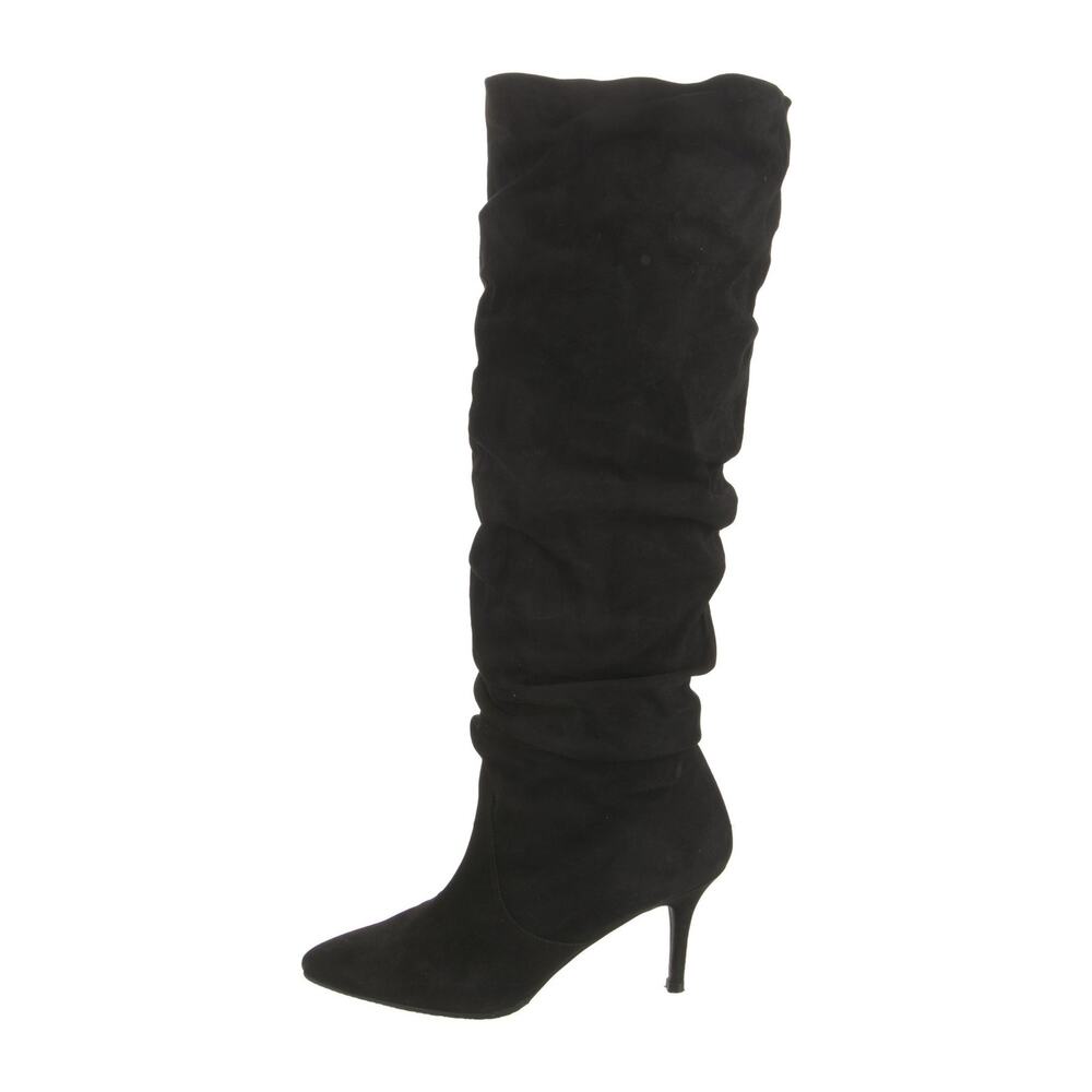 Stuart Weitzman Suede Slouch Boots Black - 39/8.5